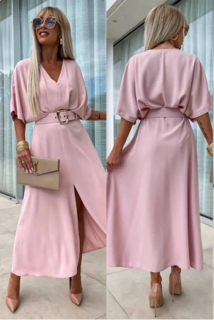 Rochie de damă cu curea 2420 roz