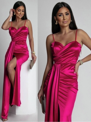 Rochie lunga eleganta de dama K5479 ciclam