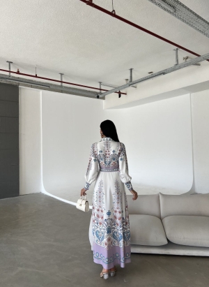 дамска рокля сатен 4249 лилав