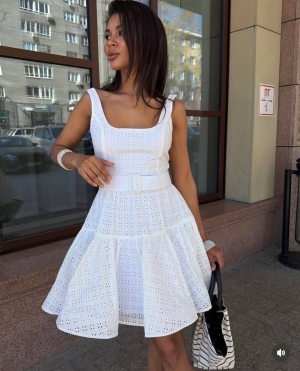 Rochie de dama cu curea 2408 roz