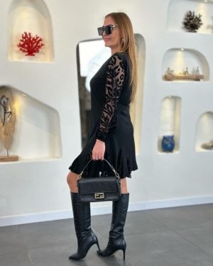 set pantaloni scurti dama cu in camasa 2510 negru