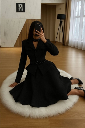 дамска комплект букле N2798черен