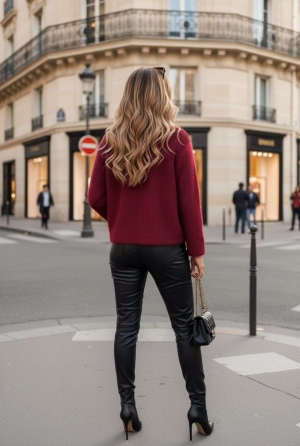 дамско палто късо   A7707 бордо