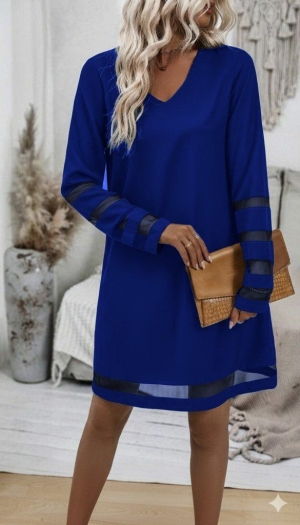 дамска рокля  тюл  райета  J61772 син