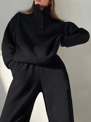 дамски компект поло яка с копчета  J55236 черен