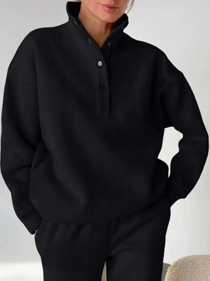 дамски компект поло яка с копчета  J55236 черен