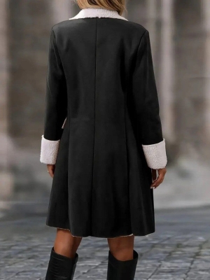 дамско палто велур J98051 черно