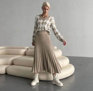 дамски комплект трико N001 кафяв