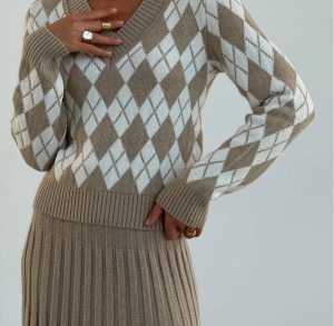 дамски комплект трико N001 кафяв