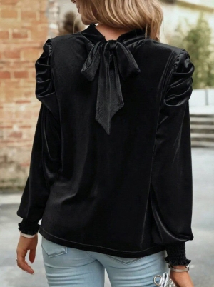 дамска блуза кадифе J55250 черен