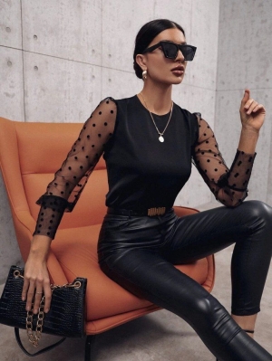 дамска блуза с тюл J61940