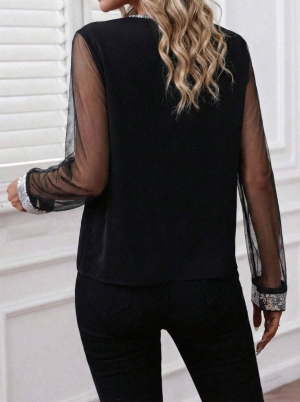 set pantaloni scurti dama cu in camasa 2510 negru