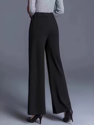 pantaloni de damă din piele ecologică cu talie înaltă J46132