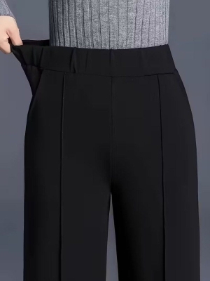 pantaloni de damă din piele ecologică cu talie înaltă J46132