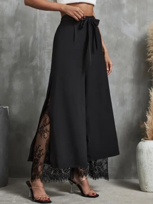 pantaloni de damă din piele ecologică cu talie înaltă J46132