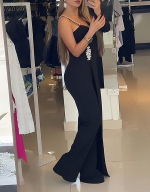 set pantaloni scurti dama cu in camasa 2510 negru