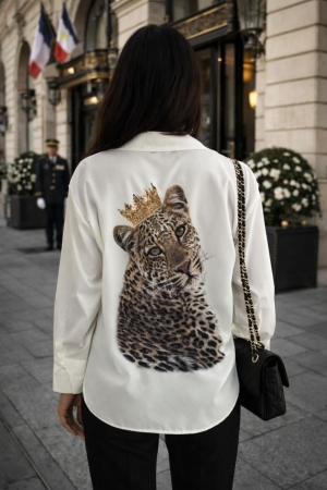 дамска риза леопард с камъни  AS7326-40