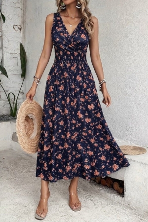 дамска рокля с шарки и еластична талия J55087-60