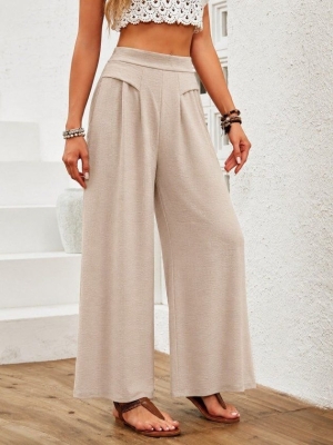 pantaloni de damă din piele ecologică cu talie înaltă J46132