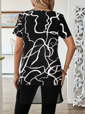 set pantaloni scurti dama cu in camasa 2510 negru