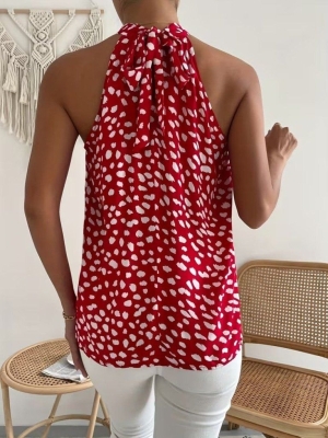 👗Блуза без ръкави с шарка   J62102