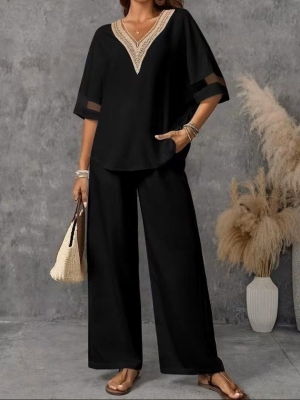 set pantaloni scurti dama cu in camasa 2510 negru