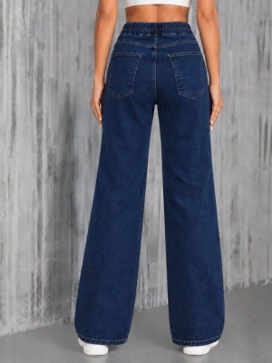 pantaloni de damă din piele ecologică cu talie înaltă J46132