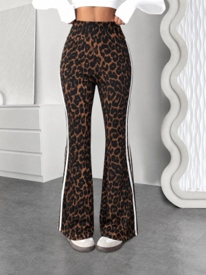 pantaloni de damă din piele ecologică cu talie înaltă J46132