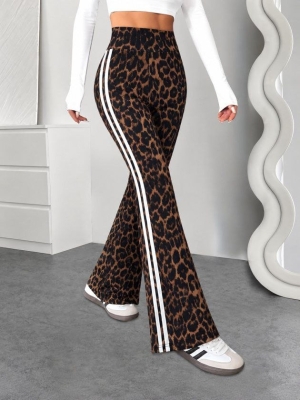 pantaloni de damă din piele ecologică cu talie înaltă J46132