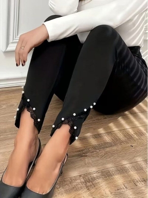 👗 Клин с висока талия и перлени украшения. J72554