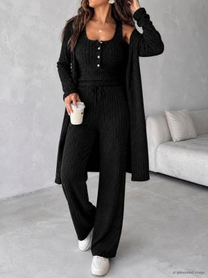 set pantaloni scurti dama cu in camasa 2510 negru