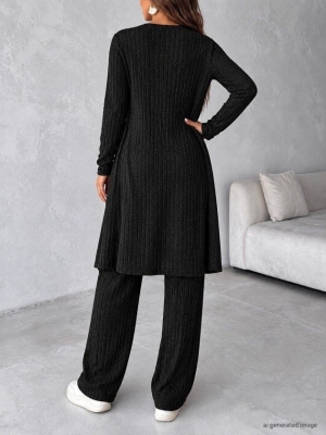 set pantaloni scurti dama cu in camasa 2510 negru